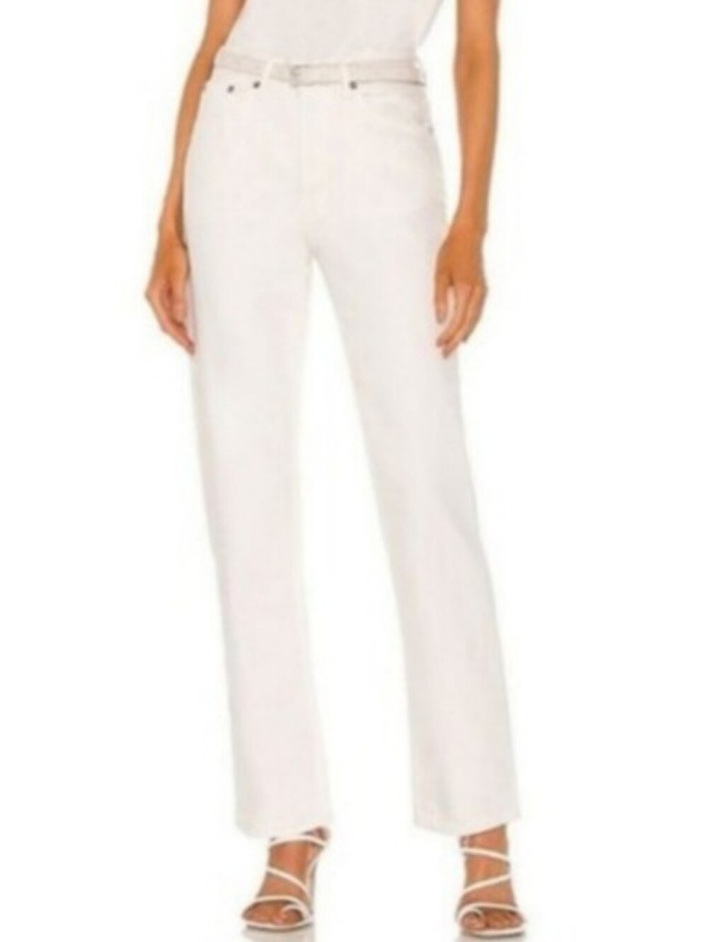 AGOLDE Lana Straight Leg Jeans in Drum Cream Ivory Size 32 Minimalist